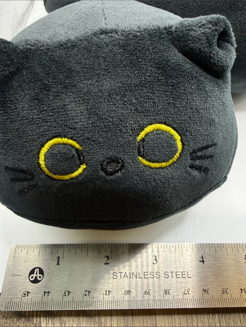 Plush Black Cat 3 Piece Set with Yellow Eyes Halloween Squishy